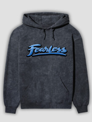 Fearless Printed Acid Wash Hoodies for Men